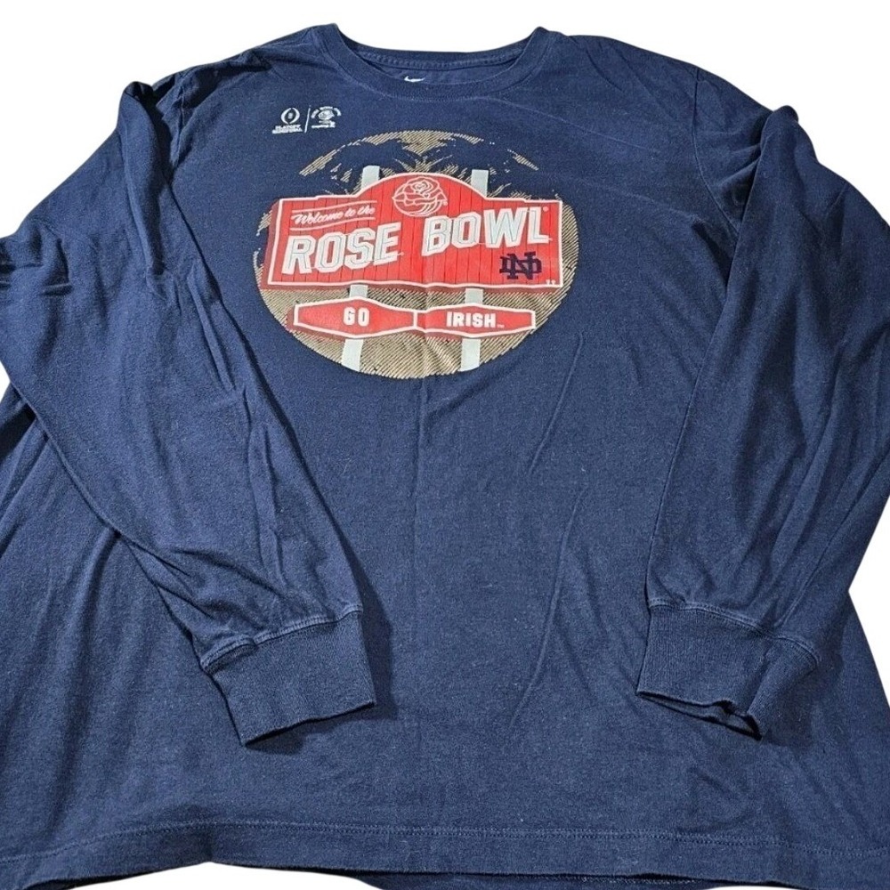 Nike Notre Dame Fighting Irish‎ Mens XL Navy Blue Rose Bowl Playoff Semifinal